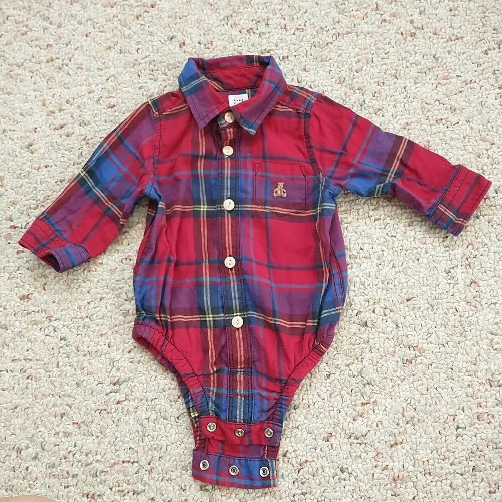 Lot Of 3 Baby Gap Rabbit + Bear Boy 3-6M Fall Spring Cotton Overall Shirt Hat